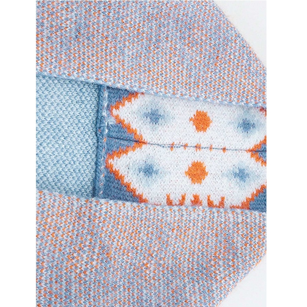 Blue Cardigan Aztec Western Bohemian Print Knit Long Sleeve - Picture 9 of 16